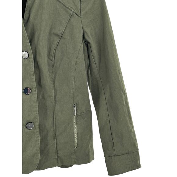 Renuar Green Button Up Jacket Size 6 Military‎ Style Casual Button up front - Picture 8 of 9